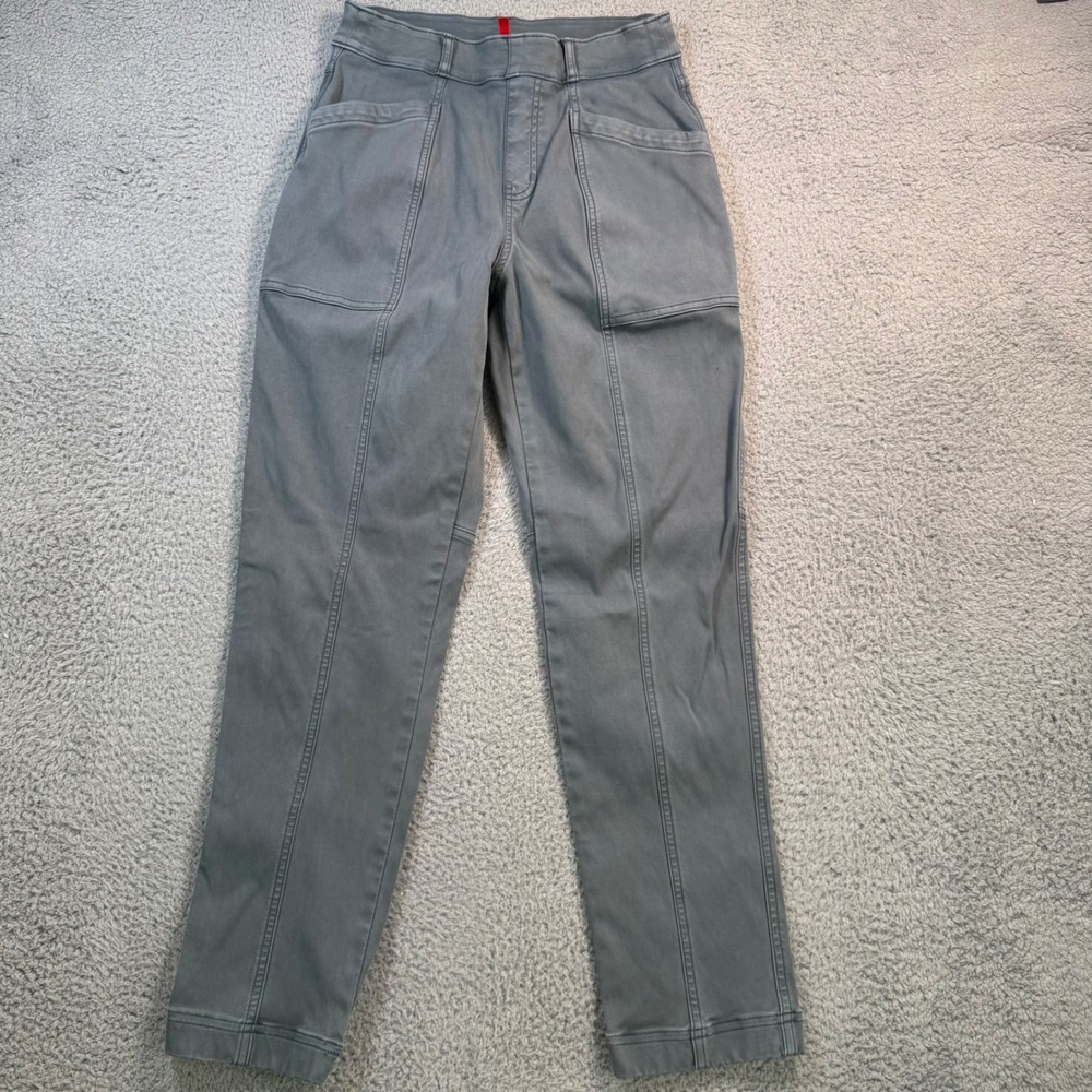 Spanx Womens Stretch‎ Twill Cargo Ankle Pant Blue High Rise Size Small